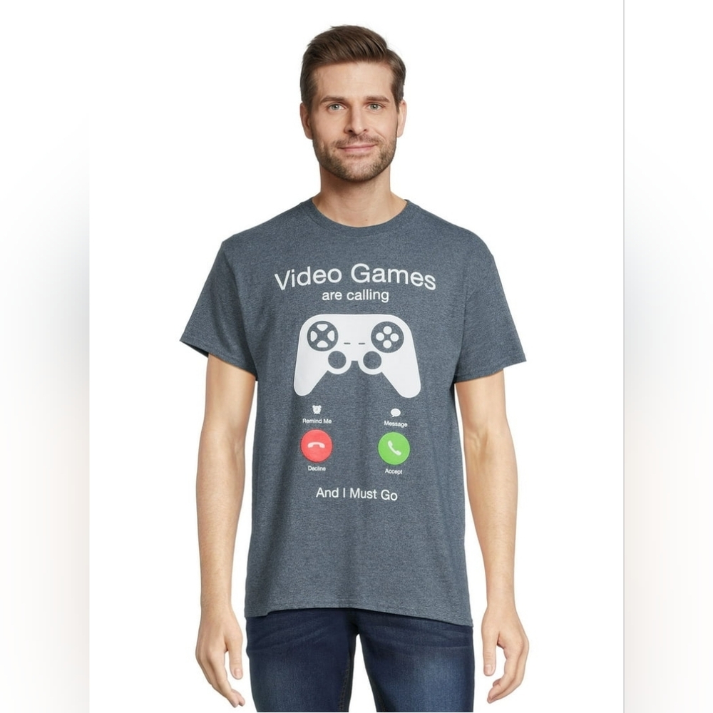 New Games Calling Men's Graphic Tee Short Sleeve Size S